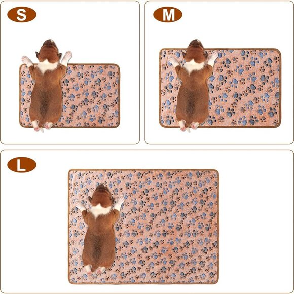 1 Pack 3 Blankets Super Soft Fluffy Premium Fleece Pet Blanket Flannel Paw Print - Picture 4 of 8